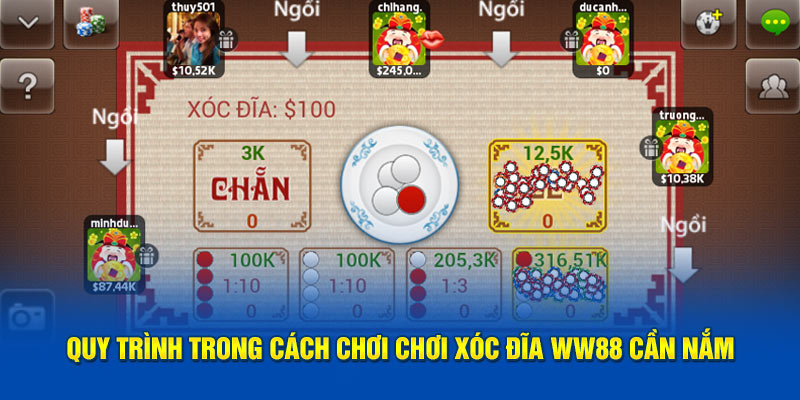 Quy trình trong cách chơi chơi xóc đĩa Ww88 cần nắm
